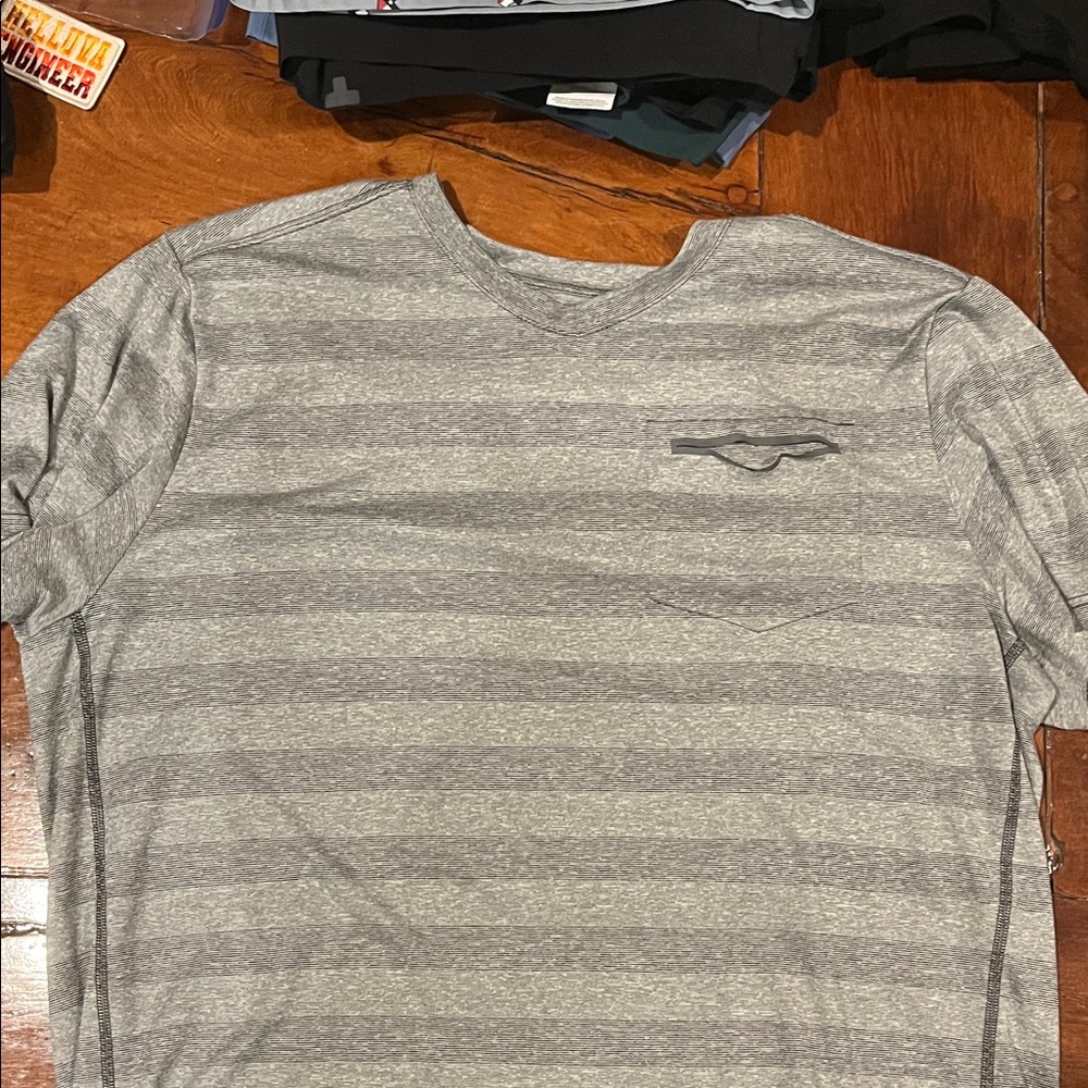 The North Face Gray Striped Short Sleeve Tee